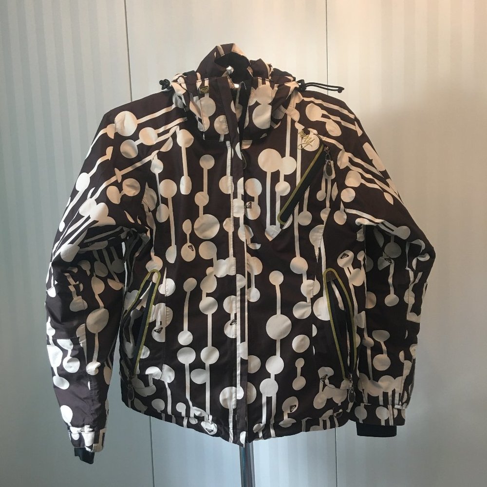 Roxy white and brown snowboard jacket Size M